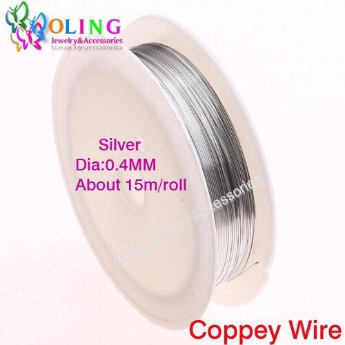 Accessoires Pour Fabrication De Collier Ras Du Cou, 3 Rouleaux/Lot, Fil De Perles Plaqué Argent Et Cuivre Doré, 0.4mm