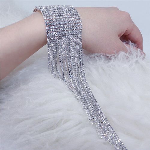 Bracelet Complet En Strass Pour Mariée, Bijoux À Main, Long Gland Brillant En Cristal, Bijoux De Mariage, À La Mode, 2021