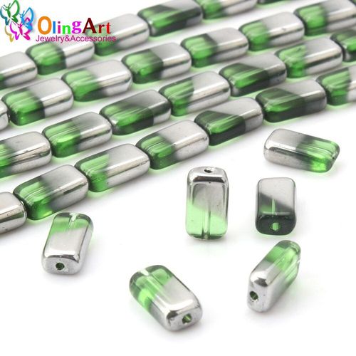 Lot De Perles Carrées En Verre Cristal, 12x6x4mm, 10 Pièces/Lot, Pour La Fabrication De Bijoux, Colliers, Bracelets, Boucles D'oreilles