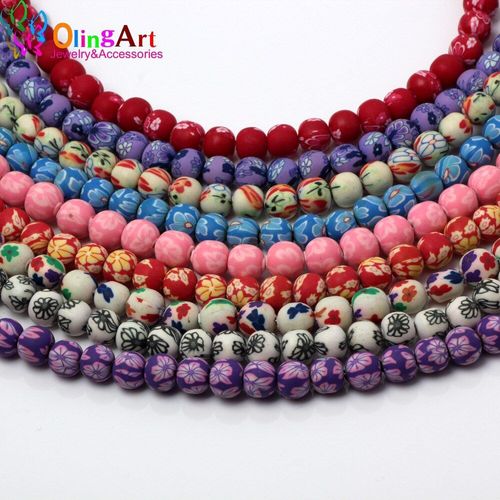 Perles En Céramique Polymère Et Argile, 8mm, Couleurs Mélangées, Pour La Fabrication De Colliers Ras Du Cou, Bijoux