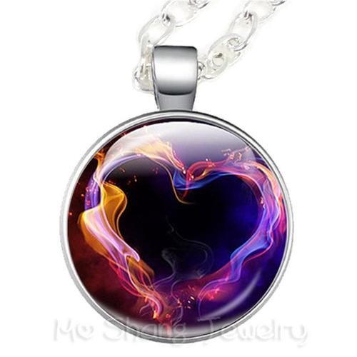 Collier Nebula Avec Cabochon En Verre, Pendentif, Accessoires Tendance, Chaîne De Chandail, Cadeau Pour Ami, 25mm, Nouvelle Collection 2018