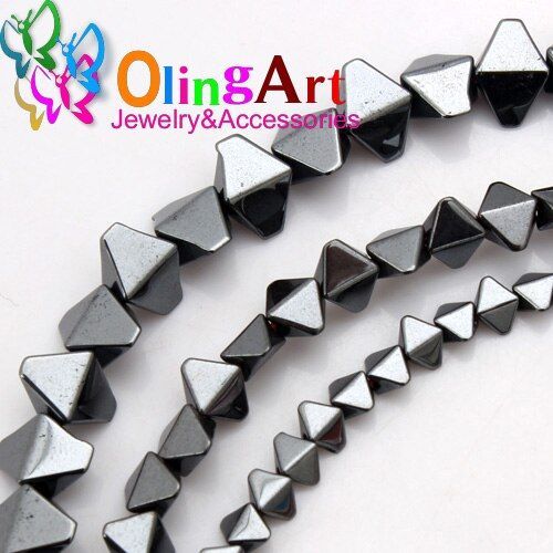 Perles Triangle Double Face En Hématite Naturelle De Qualité Aaa, 4mm/6mm/8mm, Pour La Fabrication De Bijoux, Colliers, Bracelets Et Boucles D'oreilles