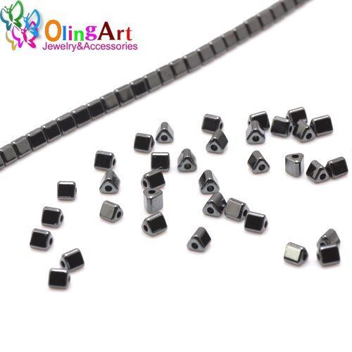 Olingart Pierre Naturelle En Hématite, Perles De Forme Triangle/Cuboïde/Gyro Pour Bracelets Et Colliers, Fabrication Bijoux À Bricoler Soi Même