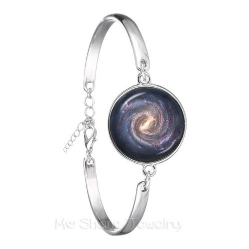 Bracelets En Chaîne Tressée, Cabochon En Verre De La Nébuleuse De La Galaxie, Fait À La Main, Multicolore, Punk, Bijoux, Cadeau Pour Hommes Et Femmes, 2018