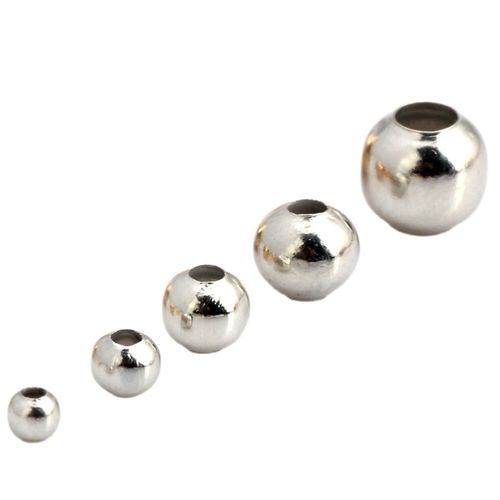 Perles Rondes En Fer 2.0/2.4/3.2/4.0/5.0/6.0/8.0mm, Plaqué Rhodium/Or, Perles Espacées, Bracelet, Boucle D'oreille, Bricolage, Fabrication De Bijoux