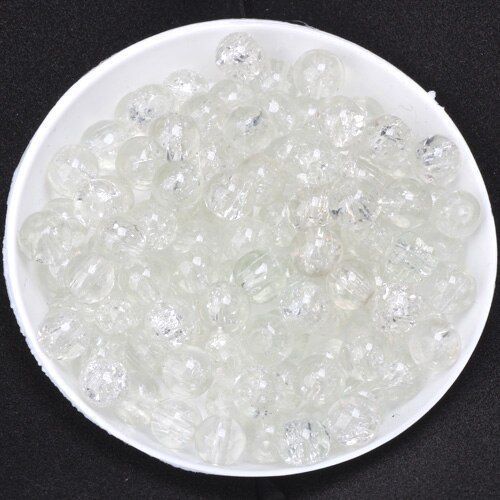 Perles Rondes En Verre De 6mm/8mm/10mm, Craquelé, Couleur Mixte, Espaceurs En Cristal, Bricolage, Fabrication De Bijoux, Bracelet