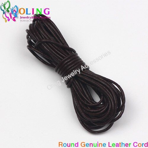 Cordon Rond Multicolore En Cuir Véritable, 1.5mm, 5 M/Lot, Artisanat, Boucles D'oreilles Bricolage Bracelet Ras Du Cou, Fabrication De Bijoux