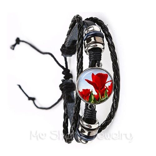 Bracelet Om Yoga En Cuir Avec Dôme En Verre, 2 Couleurs, Noir/Marron, Arbre De Vie, 20mm, Meilleur Cadeau Pour Amis