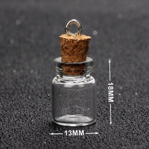 Bouteilles En Verre 18 60mm, 3 Pièces, Petite Capacité Avec Pendentif De Souhait, Bocaux En Liège Transparent, Petits Bijoux Pour Cadeaux De Mariage