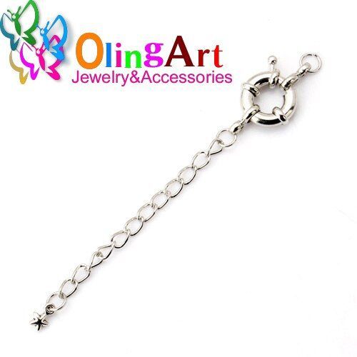 Volant Marin 75mm, 6 Pièces/Lot, Placage Rhodium, Bricolage, Collier Bracelet, Extrémités À Sertir, Chaînes Allongées, Fabrication De Fermoirs