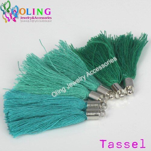 Collier Et Boucles D'oreilles En Satin De Coton Vert Malachite, 40mm, Pendentif Pour Sac À Main, Nouvelle Collection 2019