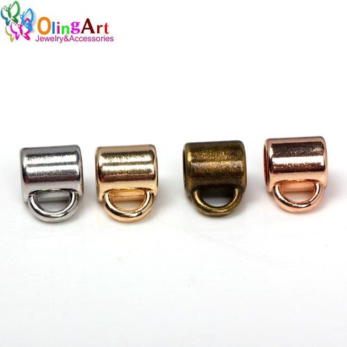Lot De 8 Pièces De 5mm De Trou, Or/Or Rose/Bronze/Rhodium/Pendentif Clip Fermoir Perles Bail Bricolage Collier Bracelet Fabrication De Bijoux