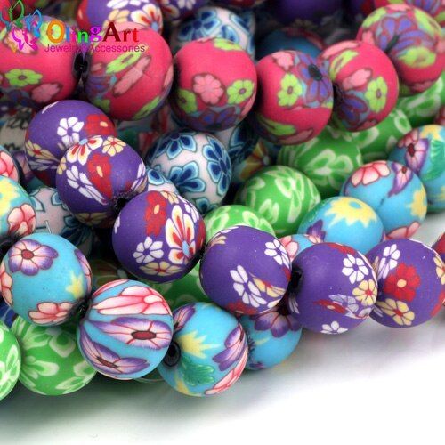 Perles En Céramique Polymère 12mm, 30 Pièces, Couleurs Mélangées, Fleur Douce, Argile Polymère, Bricolage, Boucle D'oreille, Bracelet, Collier, Fabrication De Bijoux