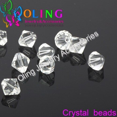 Perles Bicone En Verre Cristal 6mm Aaa, 75 Pièces, Perles À Deux Entretoises Pointues, Kralen, Perles, Cuentas, Bricolage, Collier Ras Du Cou, Fabrication De Bijoux