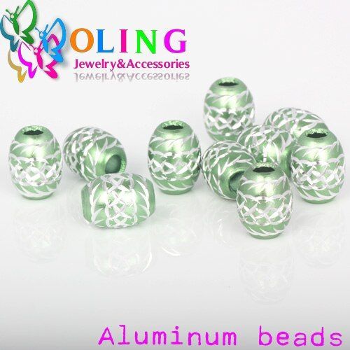 Perles Mixtes En Aluminium De 16mm, 12 Pièces, 2 Couleurs Argentées Sculptées En Forme De Lanterne, Perles D'espacement Ovales, Bricolage, Fabrication De Collier Ras Du Cou, Bijoux