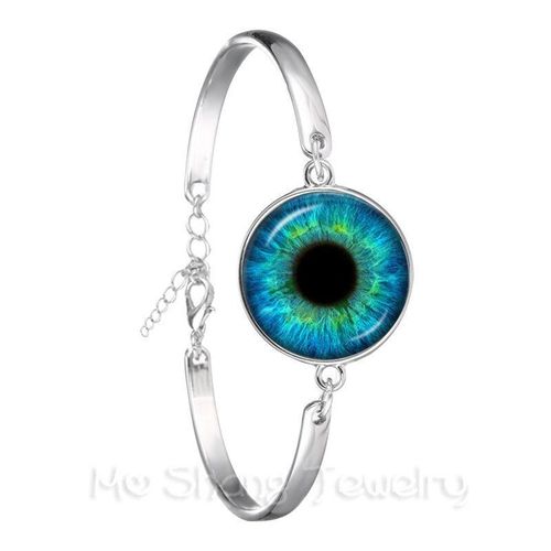 Bracelet ¿Il De Dragon Maléfique Pour Hommes, Cabochon En Verre, Plaqué Argent, Bijoux À La Mode ¿Il Maléfique