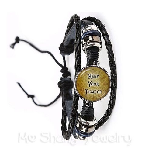Bracelet À Double Lettre Vintage En Cuir Tissé, Cabochon En Verre, Brun/Noir, 20mm, Meilleur Cadeau