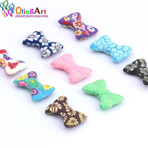 N¿Ud Papillon En Céramique Souple, 34mm, 8 Pièces/Lot, Perles D'argile Polymère, Couleur Mixte, Cadeaux Pour Enfants, Bricolage De Bracelets, Fabrication De Bijoux