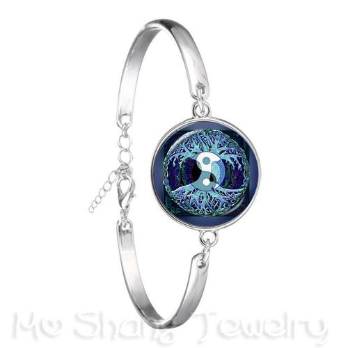 Bracelet Cabochon En Verre Avec Dôme En Verre, Fait À La Main, Plaqué Argent, Tendance, Cadeau Pour Femmes, 18mm
