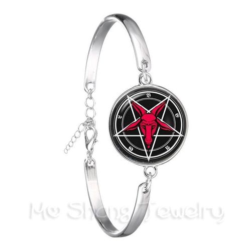 Bracelet Médaillon En Chaîne Wiccan Pour Femmes, Bijoux Tendance, Pentacle Wicca En Verre, Cabochon, Pendentif, Breloques Occultes, Meilleure Vente