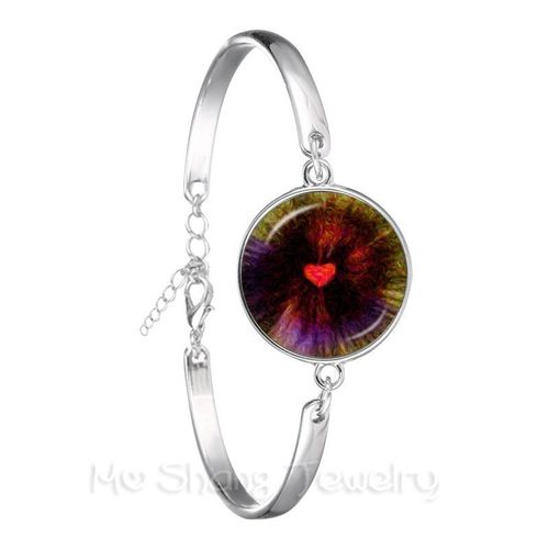Bracelet De Remerciement À La Mode Pour Enseignant, Motif De C¿Ur Rouge, En Verre Plaqué Argent, Pour Femmes Et Hommes, Cadeaux De Thanksgiving