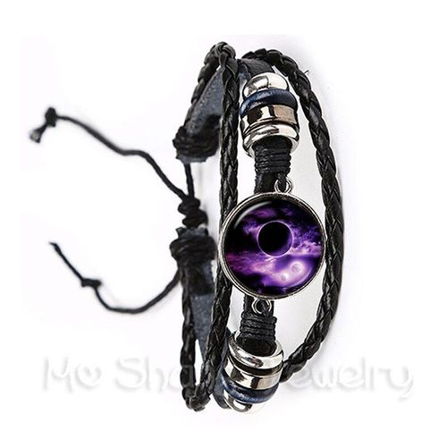 Bracelet Classique En Cuir Noir/Marron Pour Hommes Et Femmes, Gourmette De La Nébuleuse De L'espace, Cadeau Idéal, Nouveauté 2018