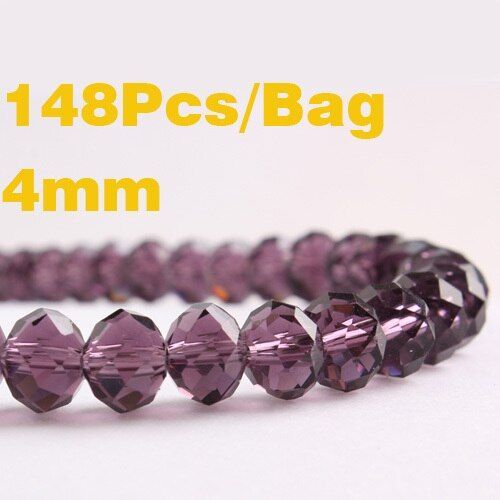 Perles De Verre De 4mm, Violet Profond, À Facettes, Plates Et Rondes, Pour Bricolage, Boucles D'oreilles, Bracelet Ras Du Cou, Collier, Fabrication De Bijoux, Nouveauté 2017