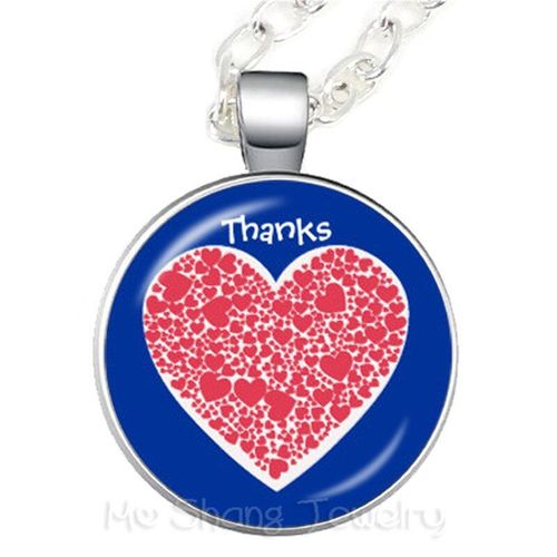Collier De Remerciement À La Mode Pour Enseignant, Motif De C¿Ur Rouge, Verre, Chaîne De Pull En Métal, Merci Maitresse, Cadeaux Pour Femmes Et Hommes