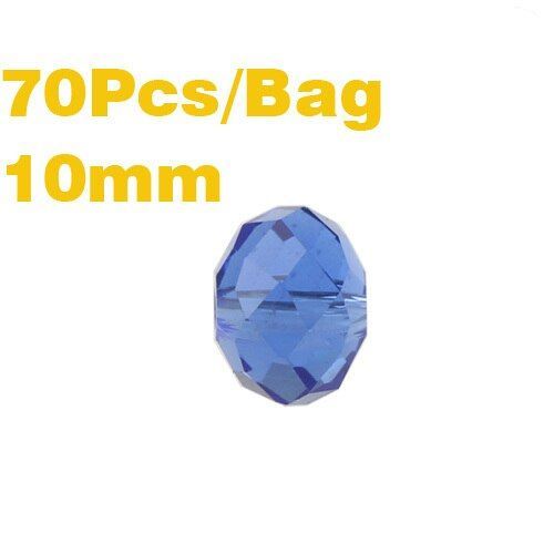 Perles De Cristal En Verre Aaa 10mm, Bleu, À Facettes, Plates Et Rondes, 70/2019/210/350 Pièces/Lot, Pour Fabrication De Bracelets, Boucles D'oreilles Et Bijoux Ras Du Cou, 700