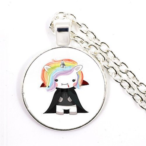 Collier De Cosplay Licorne Avec Ventouse En Verre, Bijou De Charme, Accessoires De Robe, Collier De Sorcière D'halloween, Cadeaux Pour Enfants
