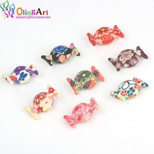 Bloc De Sucre De Couleurs Mélangées, Perles En Céramique Polymère Argile, Bijoux Pour Enfants, Collier Fabrication De Bijoux, 29mm, 8 Pièces