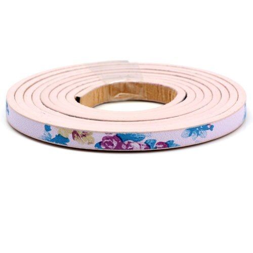 Cordons Plats En Cuir Pu, 5mm, 1 Mètres/Lot, Pour La Fabrication De Bijoux Et De Colliers, Imprimés De Fleurs
