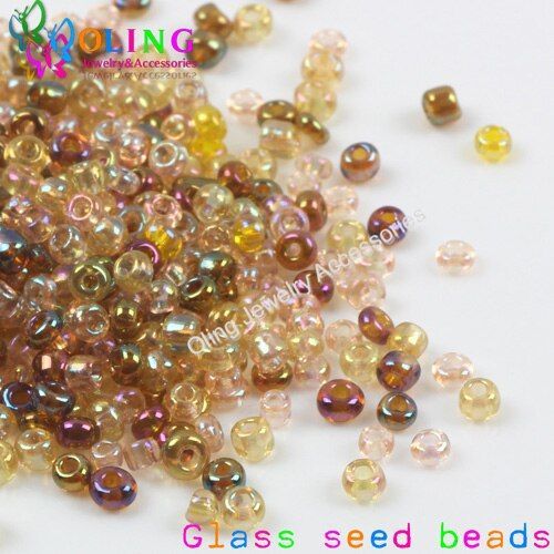 Perles De Rocaille En Verre Multicolores, 4mm, 230 Pièces, Plaqué, Couleurs Mélangées, Perle D'espacement, Pour La Fabrication De Colliers Et Bijoux