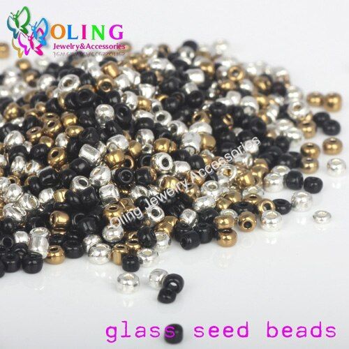 Perles De Rocaille En Verre Tchèque De 2mm, Cuivre/Argent/Noir, Perle D'espacement, Pour La Fabrication De Bijoux De Colliers Et De Bracelets Pour Femmes