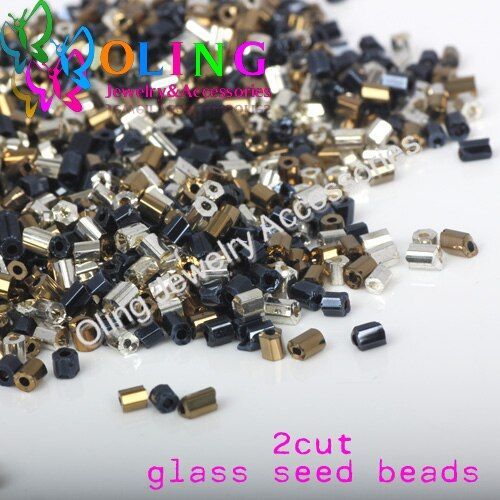 Perles De Rocaille En Verre Mélangé Pour Femmes, Perles De 2mm, Couleur Noire, Argent, Cuivre, Bricolage, Boucles D'oreilles, Bracelet Ras Du Cou, Fabrication De Bijoux
