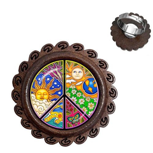 Bagues Vintage Hippie En Bois, Bus, Cabochon En Verre, Badge Photo De Voiture, Bagues Réglables, Mode Hommes Femmes, Bijoux Pour Cadeau, Nouvelle Collection