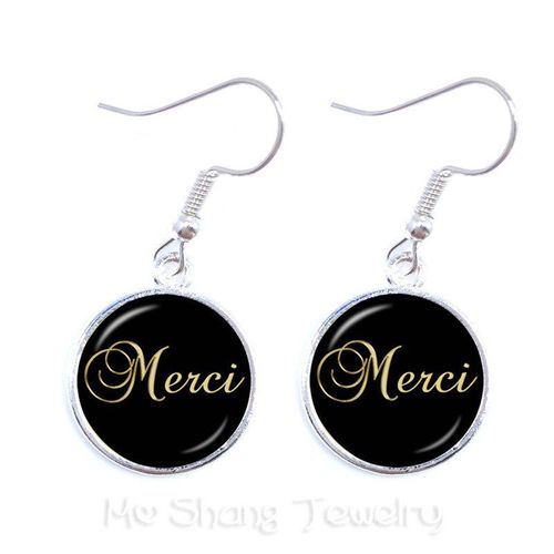 Boucles D'oreilles Classiques En Verre 16mm, Pendentif En Métal En Verre Pour Femmes Et Enfants, Bijoux Cadeaux Pour Enseignants