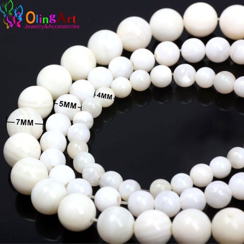 Perles De Coquillage À Rayures Naturelles Chinoises, Pour La Fabrication De Bijoux, Bracelet, Collier, Boucle D'oreille, Diy, 4 5 7mm