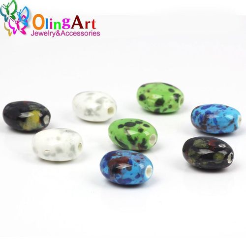 Perles En Céramique Pour La Fabrication De Bijoux, 6 Pièces/Lot, 16x13x9mm, Couleurs Assorties, En Porcelaine, Diy, Bracelet Et Collier, Nouvelle Collection