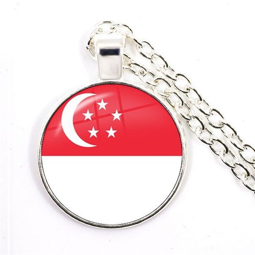 Bijoux Pour Femmes Et Filles, Cabochon En Verre De 25mm, Pendentif En Forme De Drapeau Du Qatar, De La Corée Du Nord, De Oman Et De Cuba