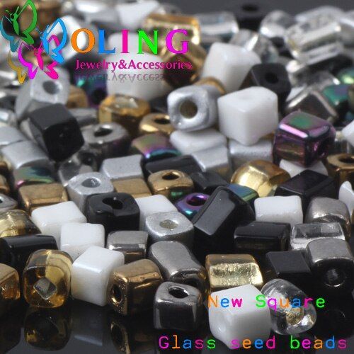 Perles De Rocaille En Verre Aaa De Couleur Mixte, 3x4mm, Carrées, 45 Tubes, Boucles D'oreilles, Bracelet, Collier, Fabrication