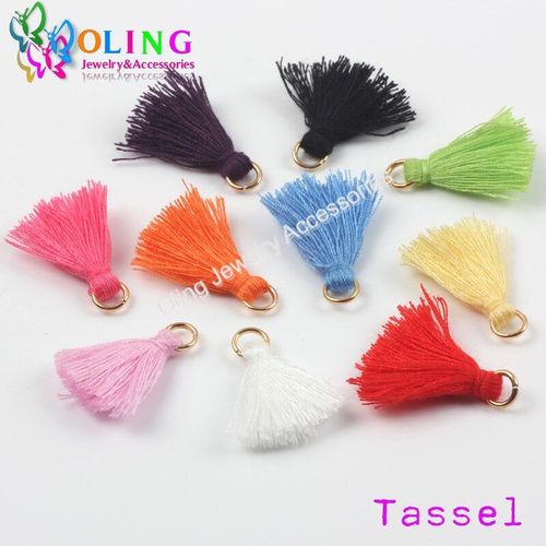 Pampilles En Satin De Coton De 20mm, 10 Pièces, Couleur Mixte, Capuchon Doré, Collier, Boucle D'oreille, Glands, Bricolage, Fabrication De Bijoux, Sangles, Sac À Main, 2019