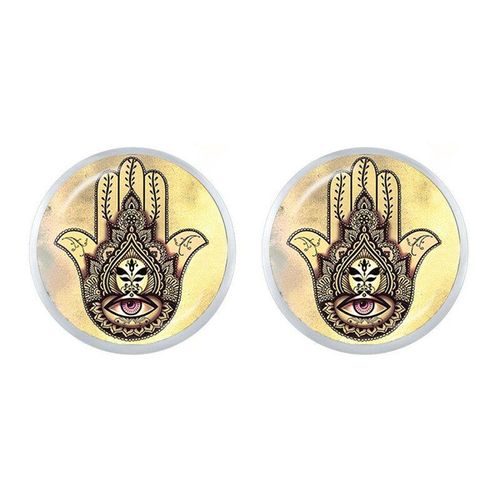 Hamsa Boucles D'oreilles À La Main Mauvais ¿Il Verre Cabochon Boucle D'oreille Charmes Fatima Bijoux À La Mode Charmes Cadeau Pour Les Amis