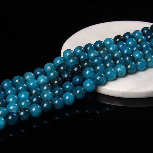 Perles En Pierre D'apatite Bleue Lisse, Rondes, Bricolage Fabrication De Bijoux, Bracelet, Collier, Accessoires 15 ''6 8 10mm