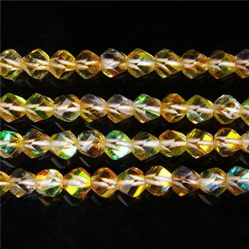 Perles Rondes En Verre En Cristal Autrichien Jaune À Facettes, 6/8/10mm, À Paillettes, Pierre De Lune Pour La Fabrication De Bijoux, Bricolage, Bracelet, Collier, 15 Pouces
