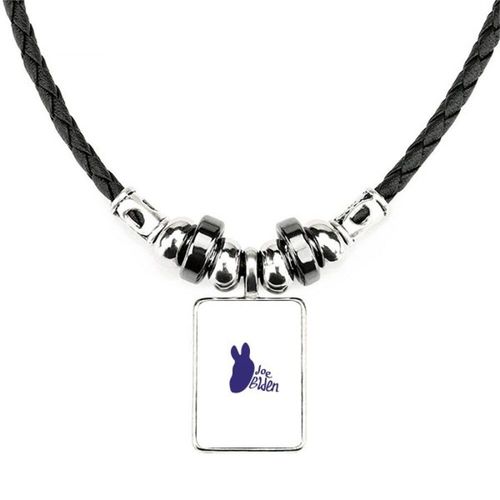 Collier À Profil Bleu Joe, Bijou Avec Pendentif En Cuir Et Corde