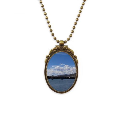 Collier En Laiton Vintage Avec Pendentif Vagues Et Récifs, Photographie Antique, Porte Clés