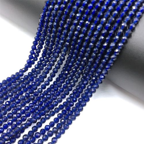 Perles Rondes À Facettes De 2mm 3mm, Petites Pierres De Saphir Naturelles, Collier, Résultats De Bijoux, Boucles D'oreilles, Accessoires De Bracelet