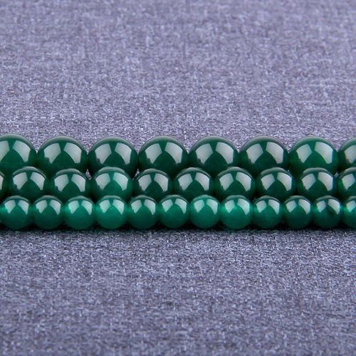 Perles De Pierre Naturelle En Agate Verte, 4/6/8/10/12mm, En Vrac, Pour La Fabrication De Bijoux, Collier, Bracelet, Bricolage