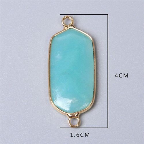 Pendentif En Pierre Naturelle, Forme Géométrique, Quartz Rose/Amazonite/Jaspe, Pour Bricolage, Accessoires De Collier Ou Fabrication De Bijoux, 2 Pièces